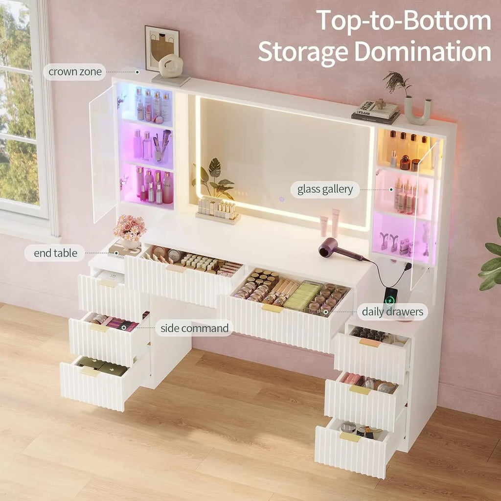 Makeup Vanity Desk with Lighted Mirror