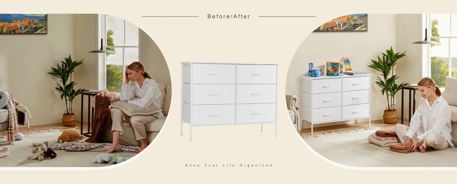 Fabric Drawer Nightstand