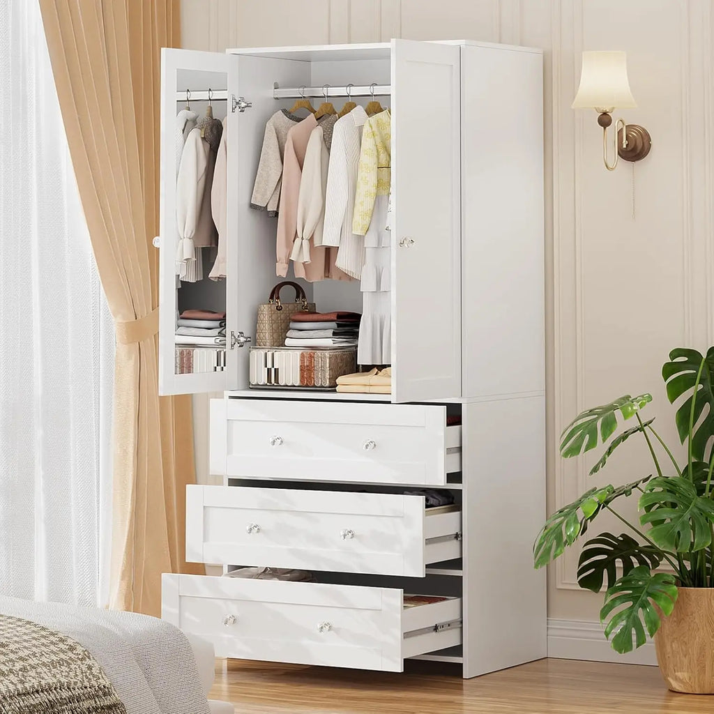 Wardrobe Armoire with Mirror