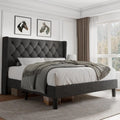 Velvet Tufted Platform Bed Frame