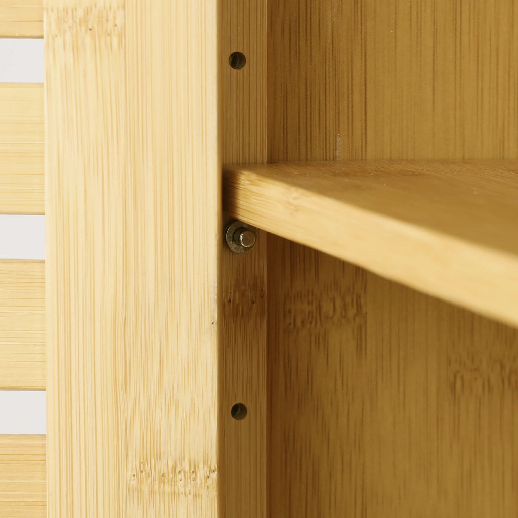 Wall-Mounted Bamboo Bathroom Cabinet