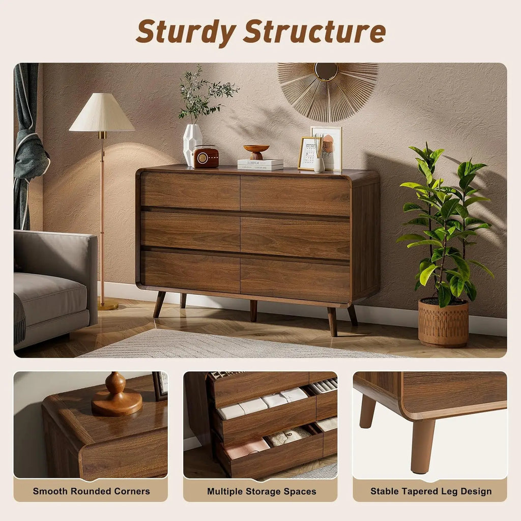 Wood Dresser with Storage Drawers