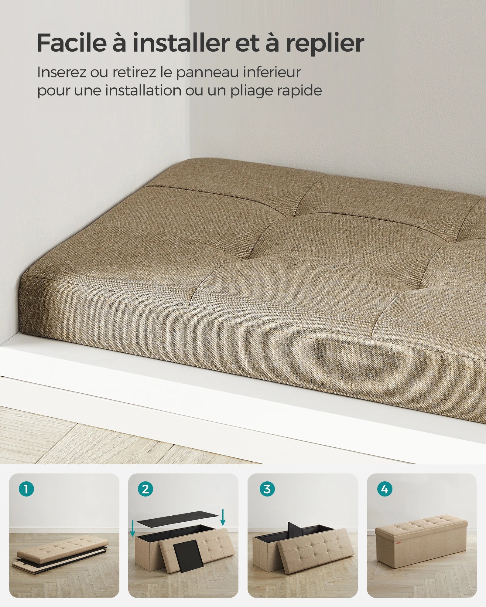Folding Storage Bench