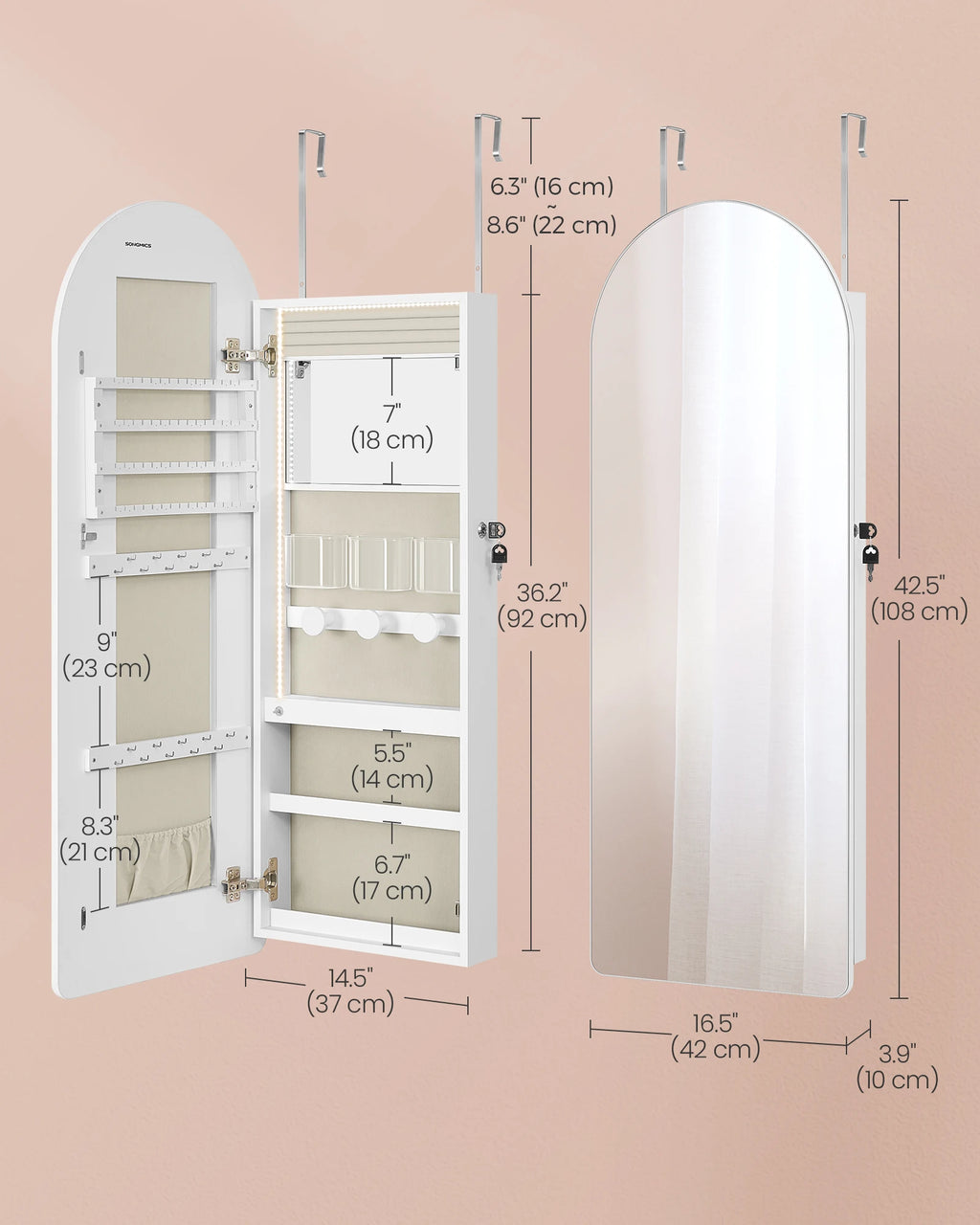 LED Jewelry Storage Cabinet