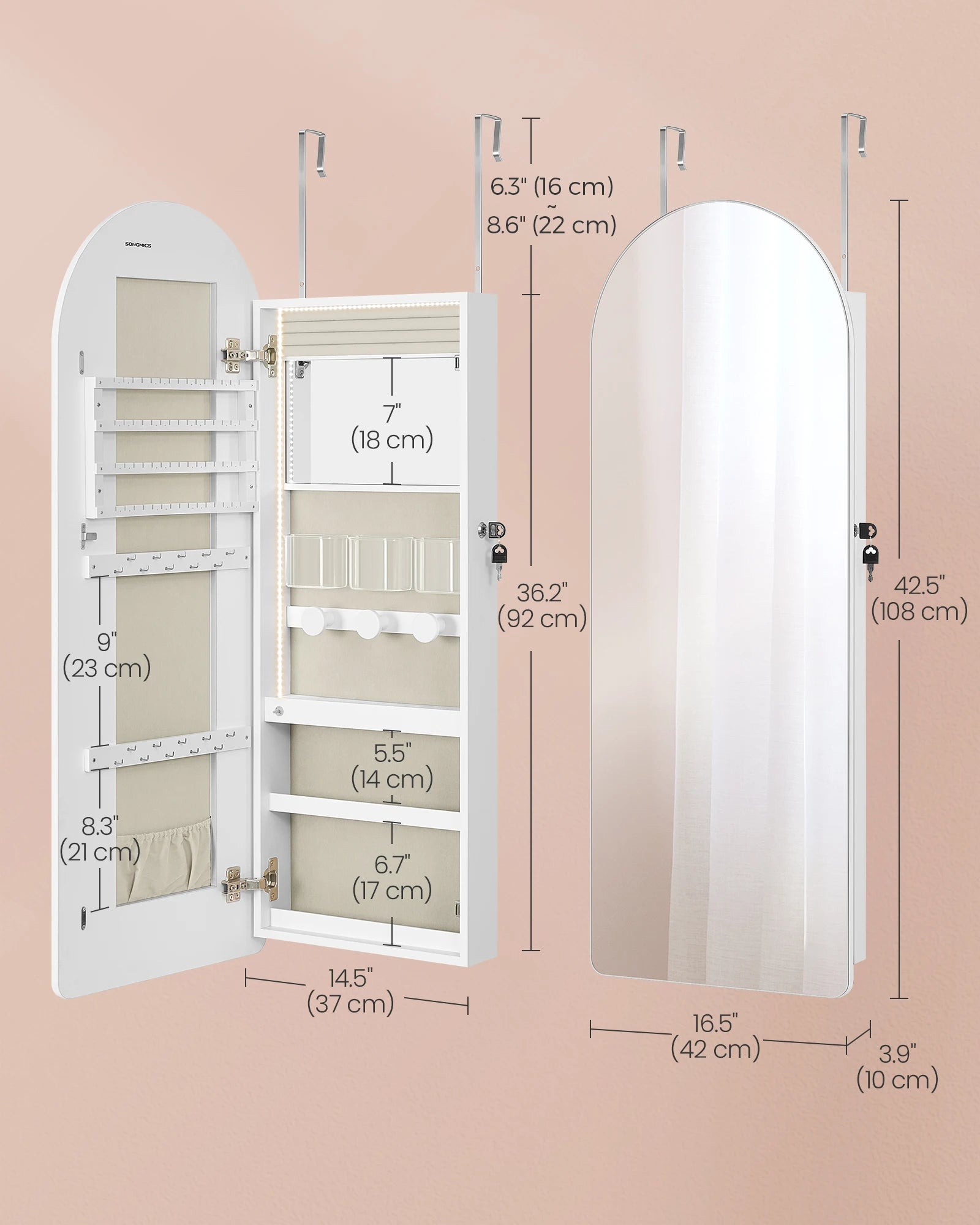 LED Jewelry Storage Cabinet