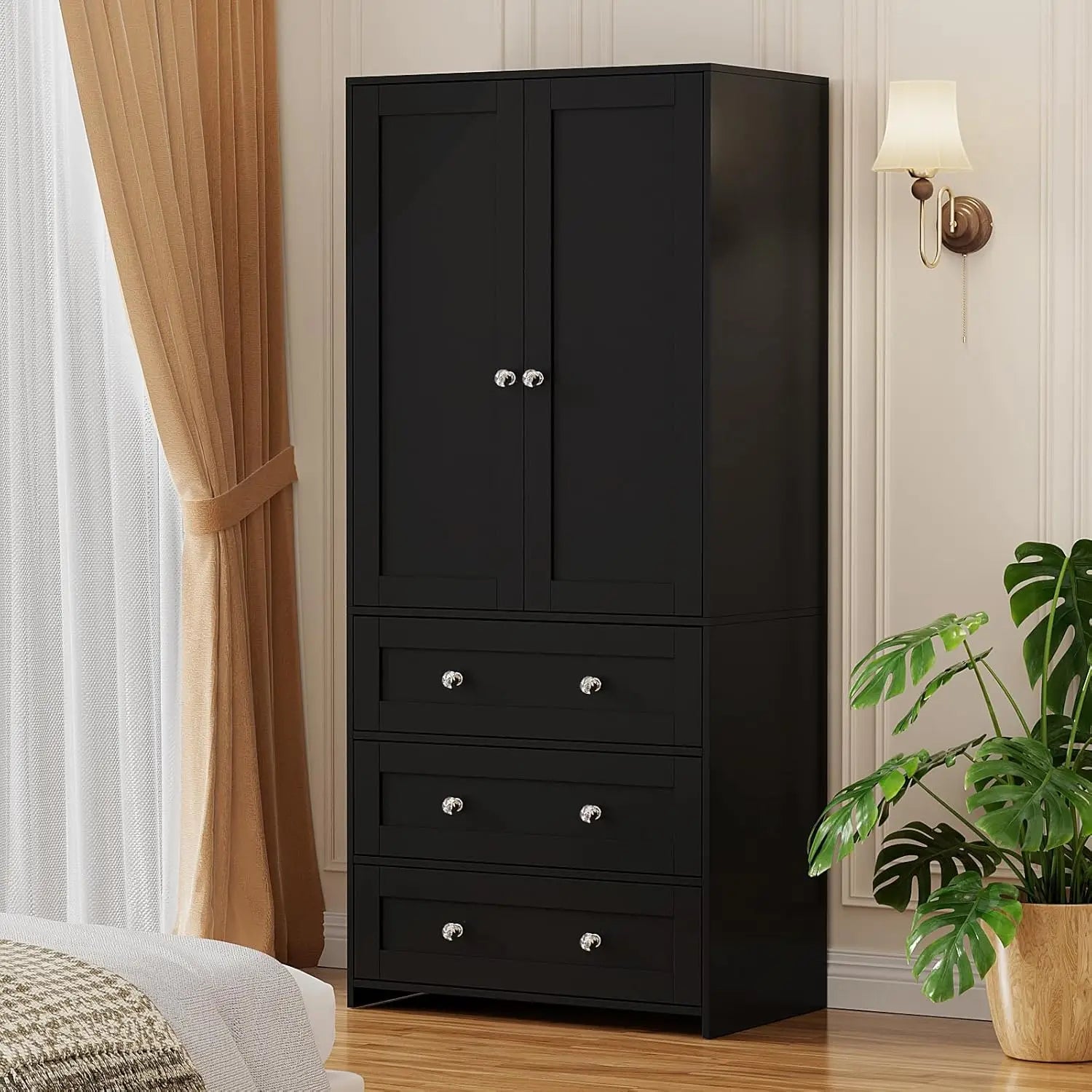 Wardrobe Armoire with Mirror