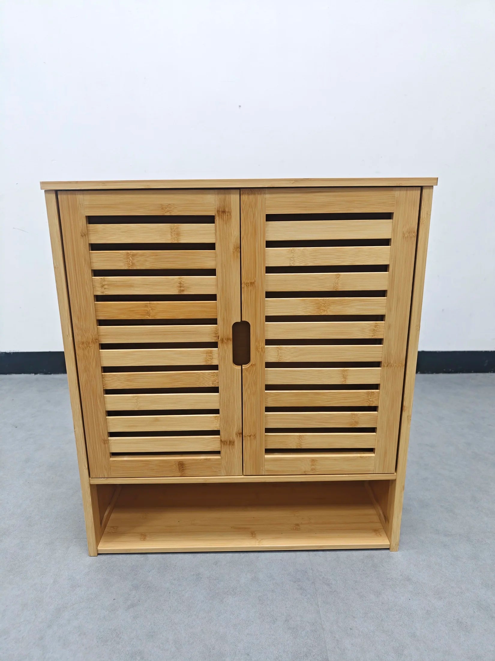 Wall-Mounted Bamboo Bathroom Cabinet