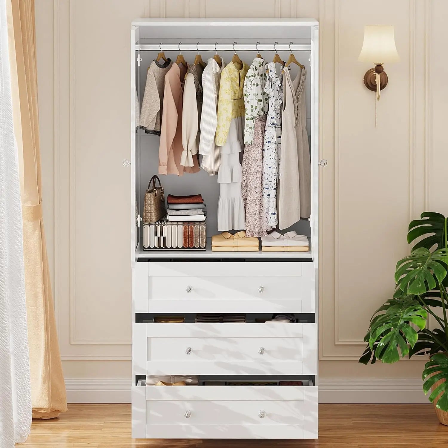 Wardrobe Armoire with Mirror