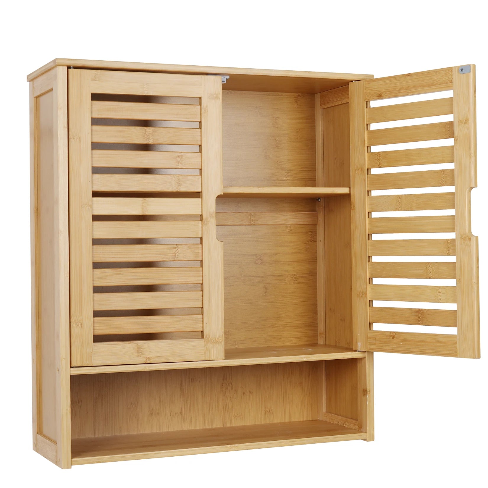 Wall-Mounted Bamboo Bathroom Cabinet