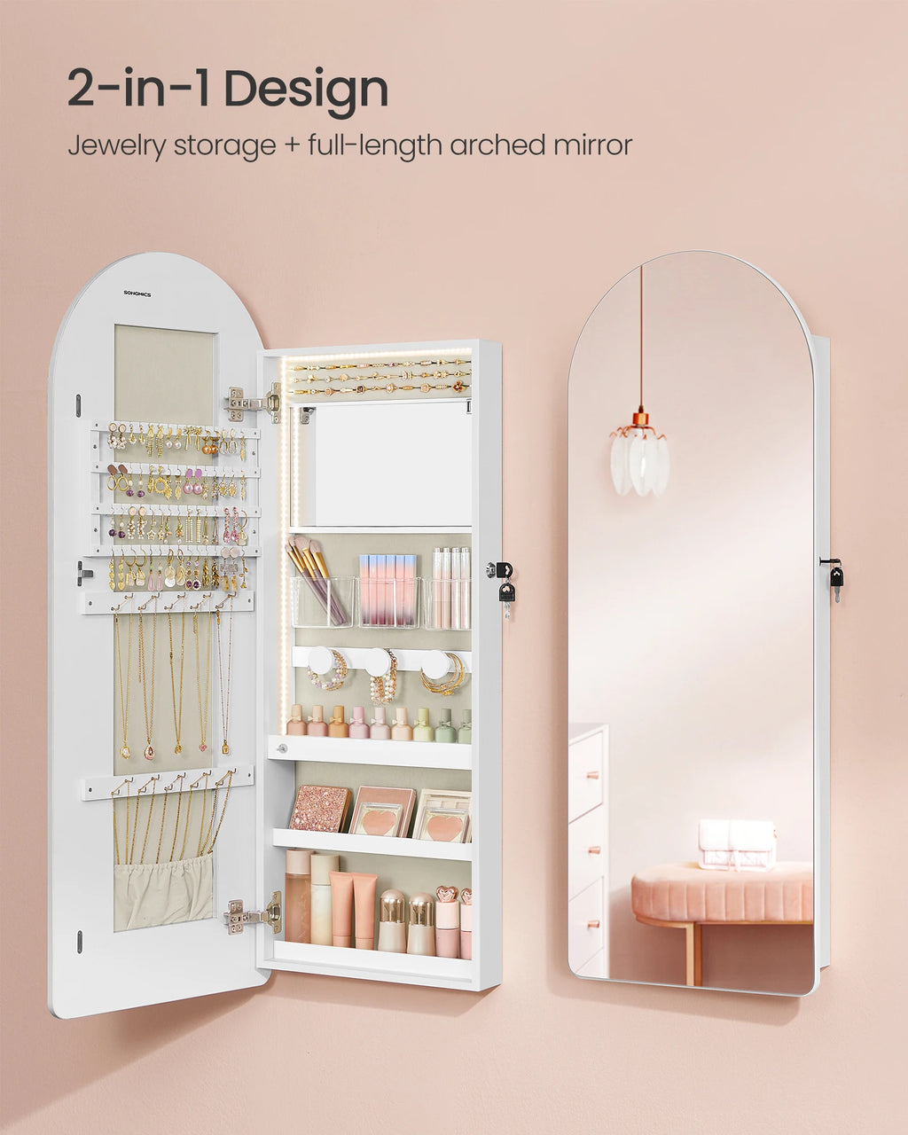 LED Jewelry Storage Cabinet