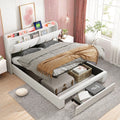 Upholstered Storage Bed Frame with LED & USB