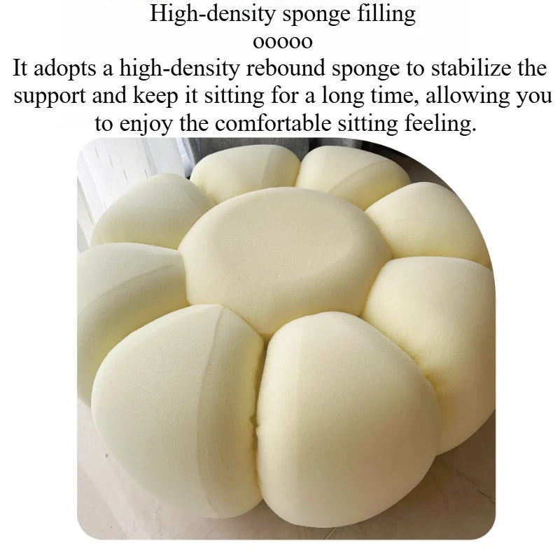 Round Fabric Footstool Ottoman