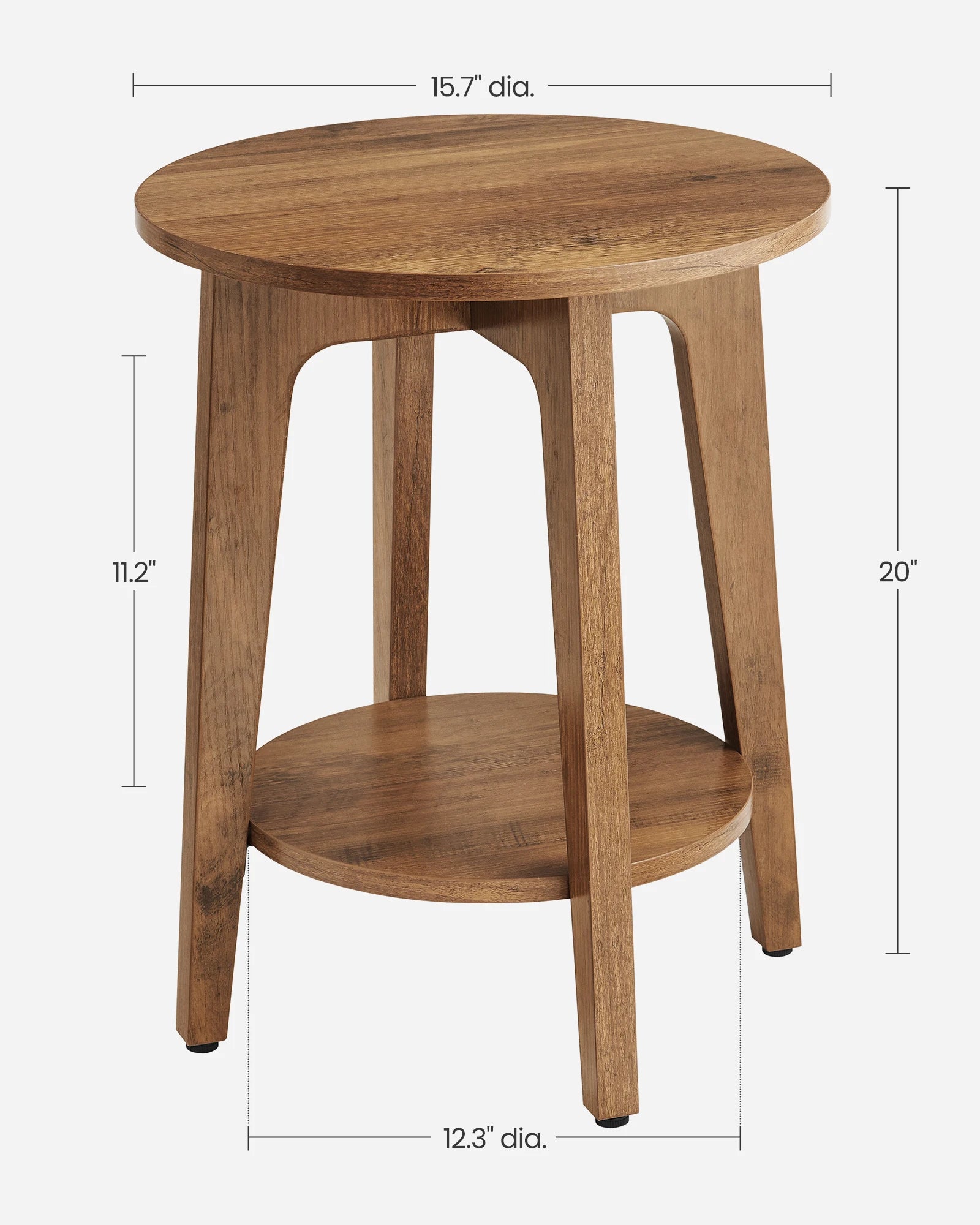 Round End Table with Shelf