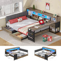 Corner Storage Bed with Desk Headboard