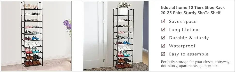 10-Tier Shoe Rack Organizer