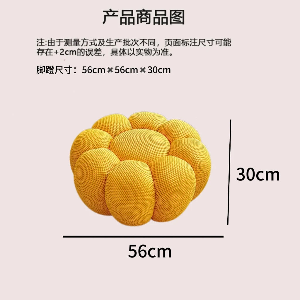 Round Fabric Footstool Ottoman