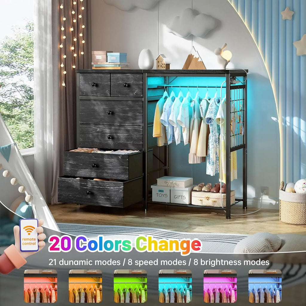 Wood Dresser with Storage Drawers