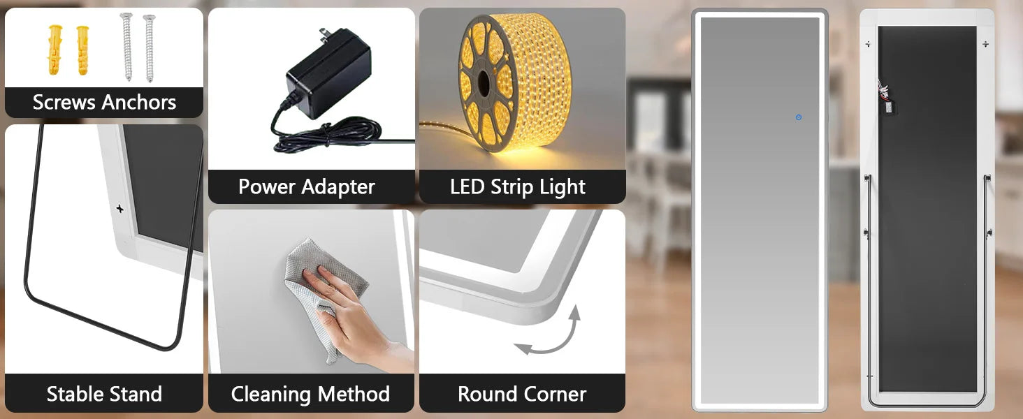 Full-Length LED Wall Mirror