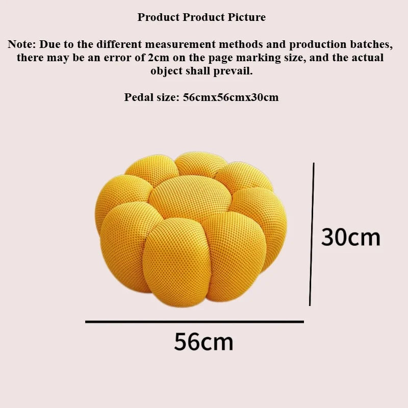 Round Fabric Footstool Ottoman