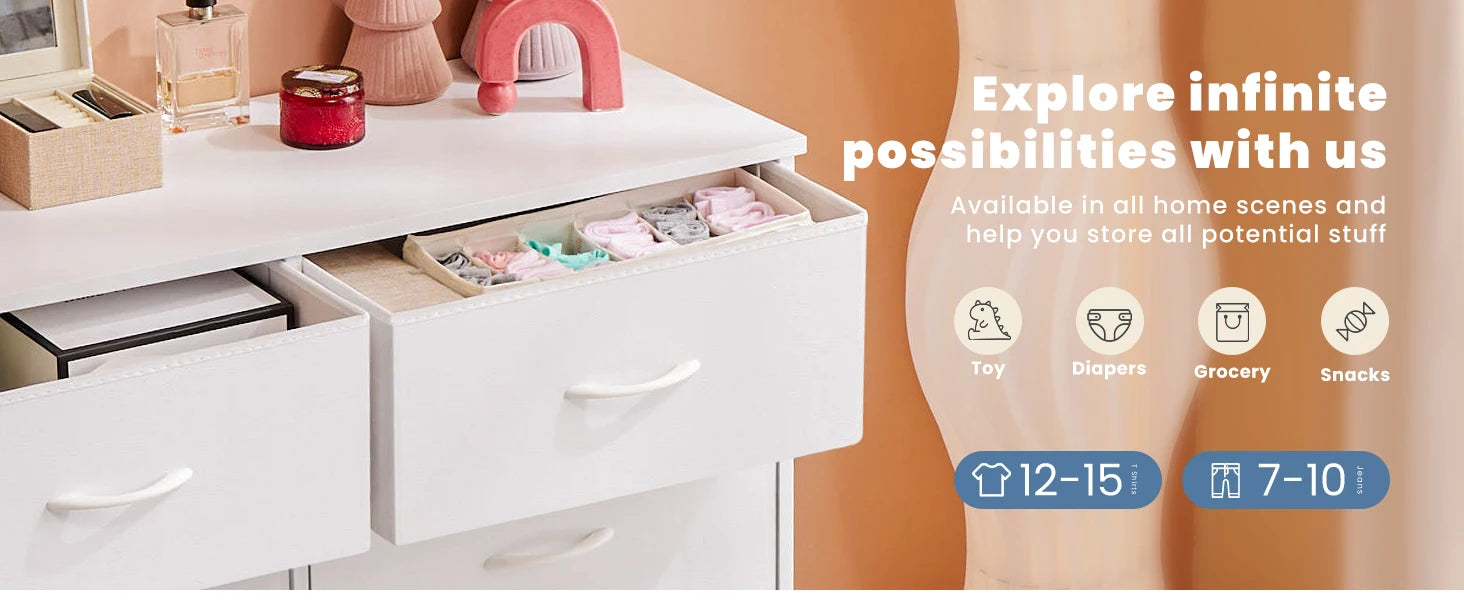 Fabric Drawer Nightstand