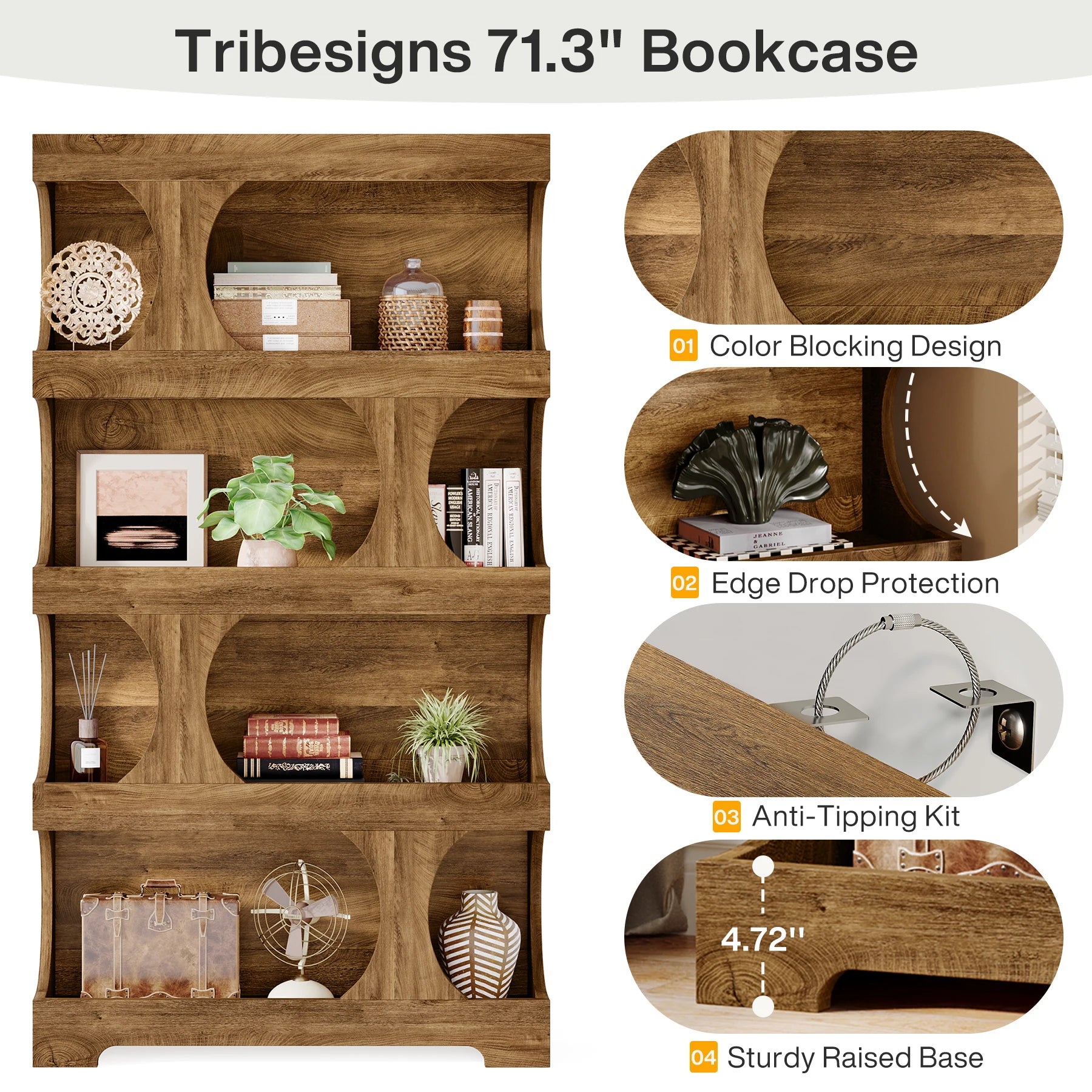 Tall Freestanding Bookcase