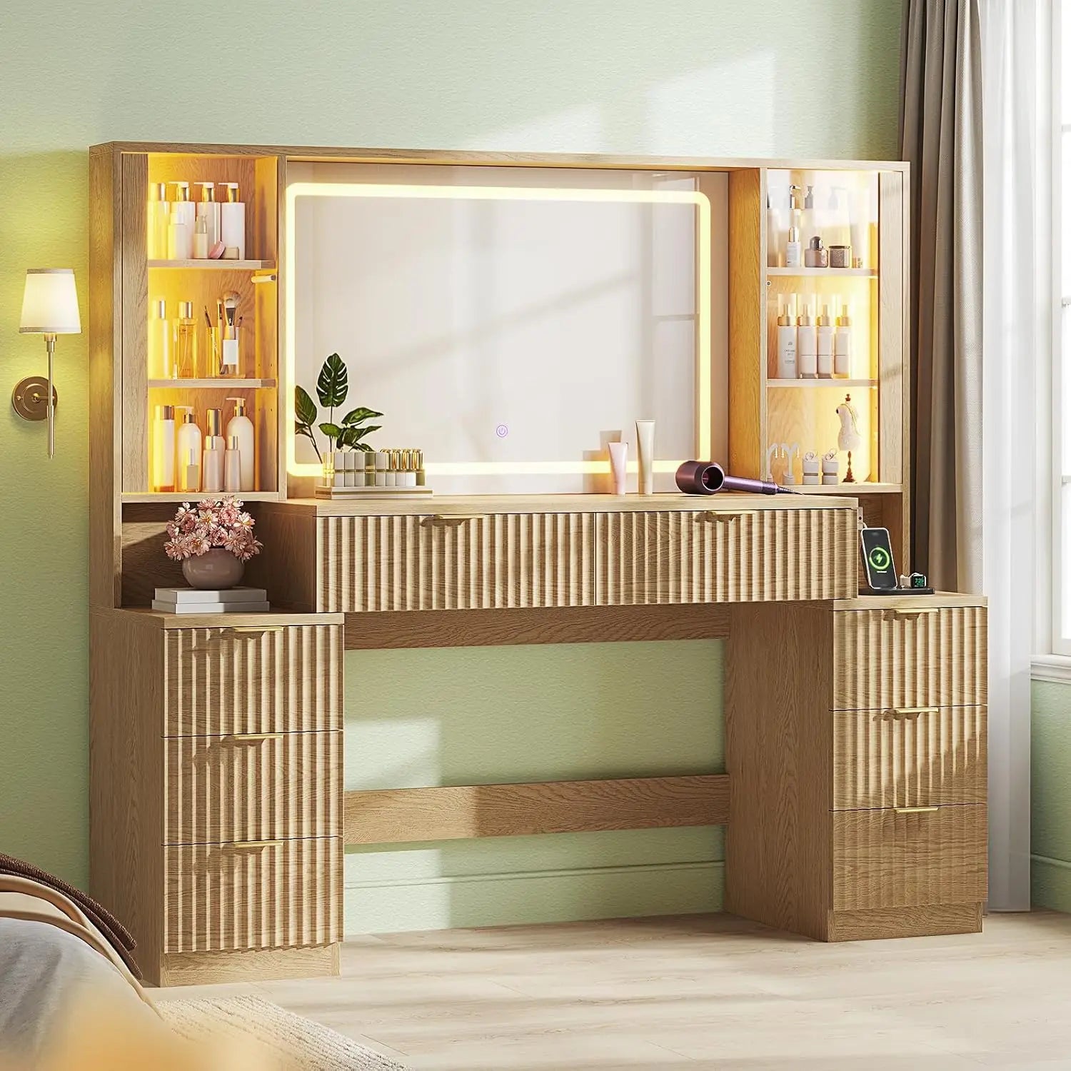 Makeup Vanity Desk with Lighted Mirror