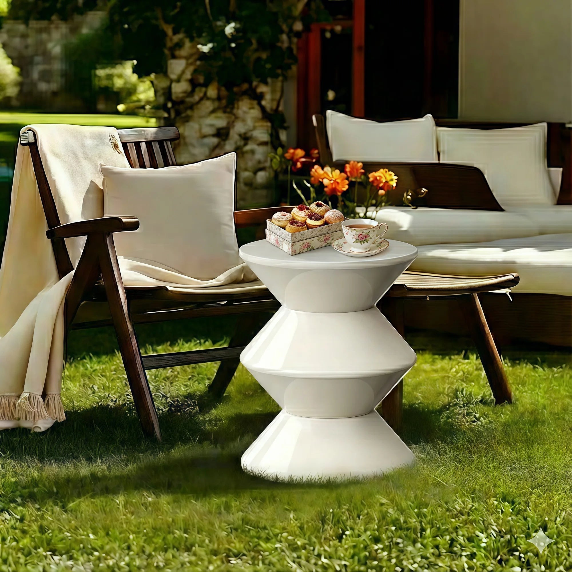 Hourglass Stool & Side Table