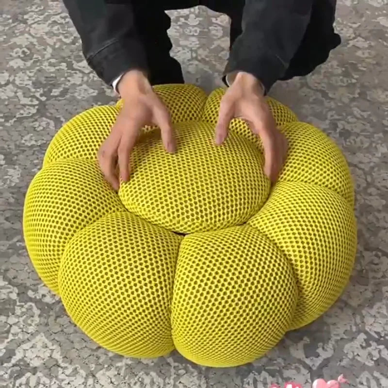 Round Fabric Footstool Ottoman