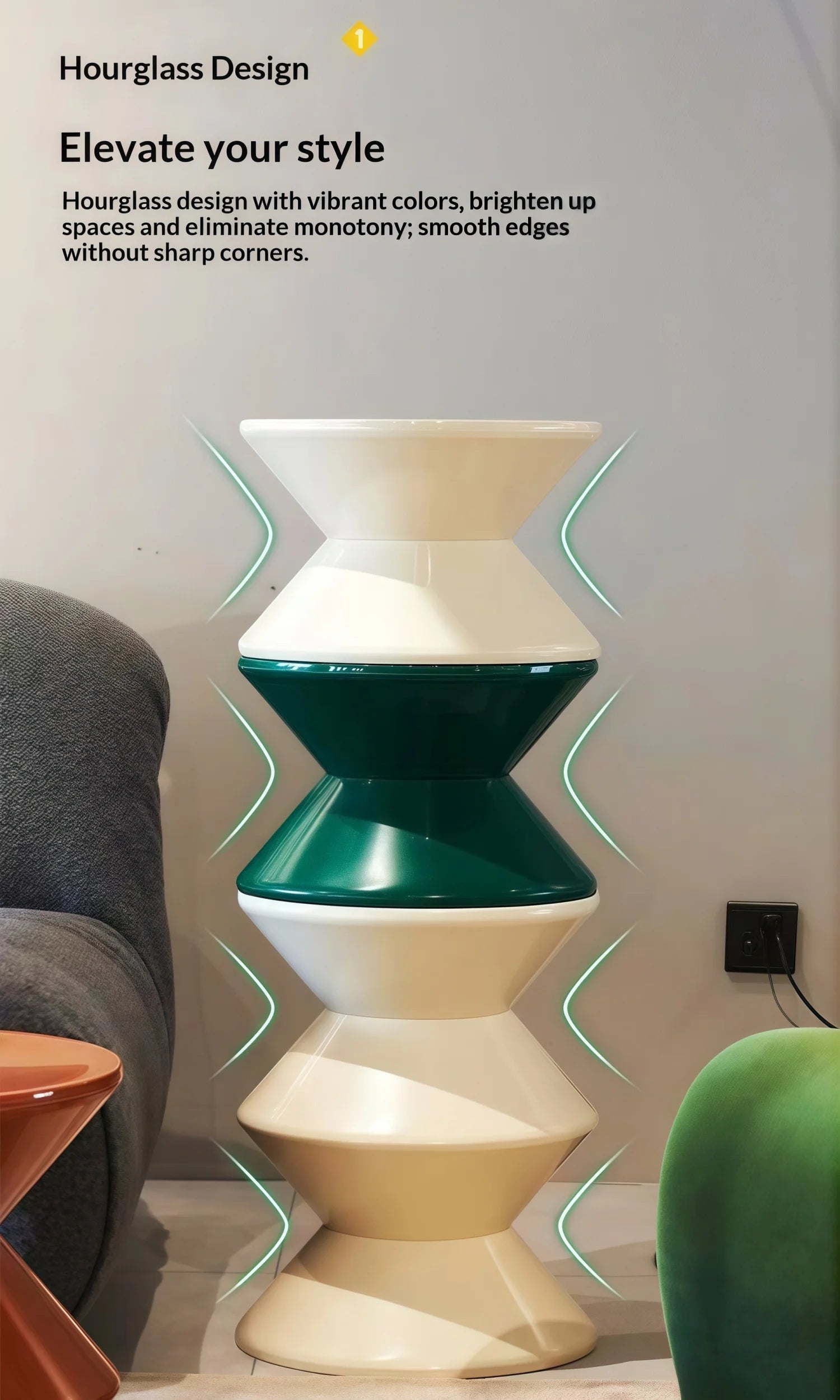 Hourglass Stool & Side Table