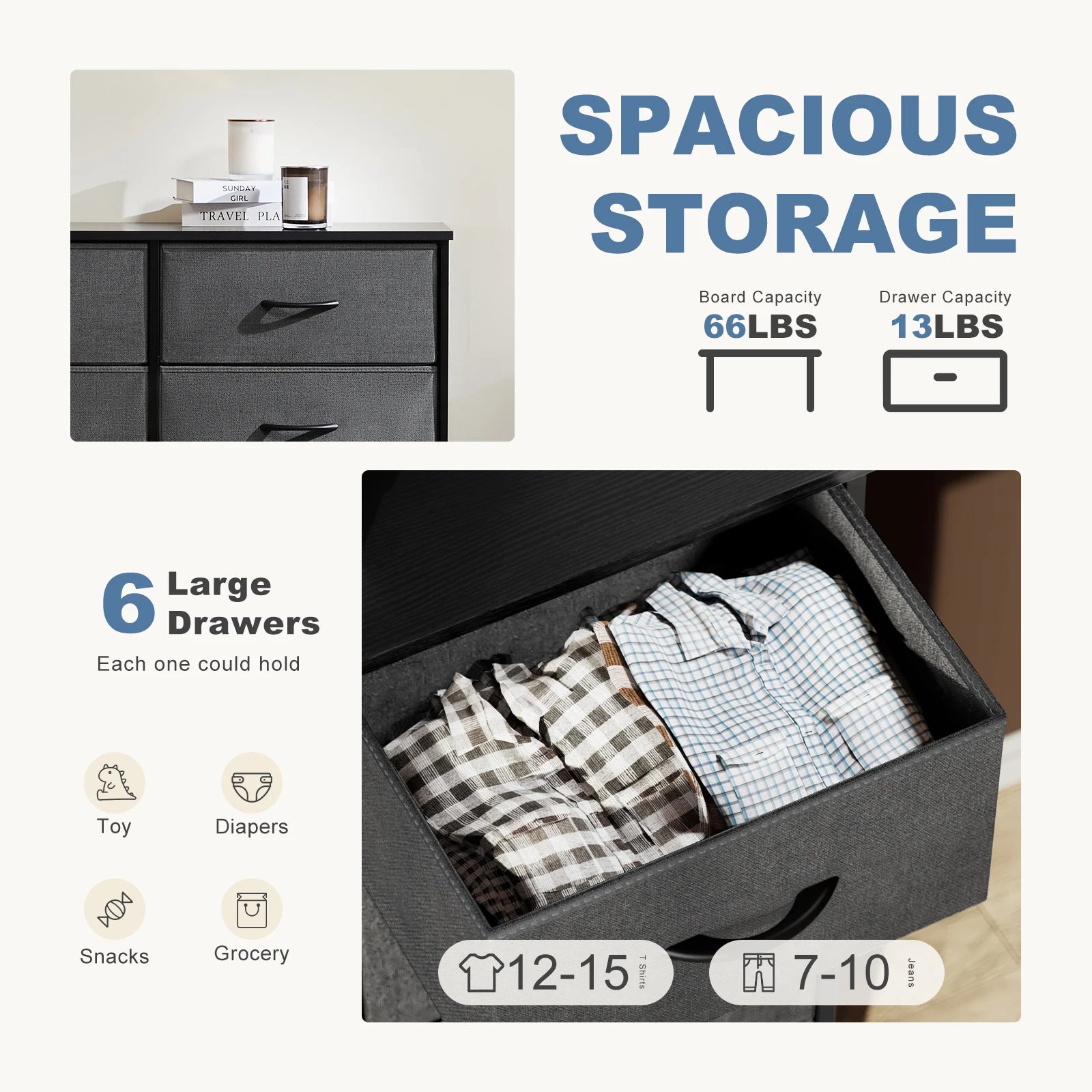 Fabric Drawer Nightstand