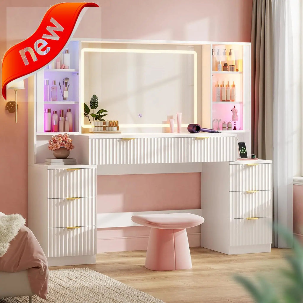 Makeup Vanity Desk with Lighted Mirror