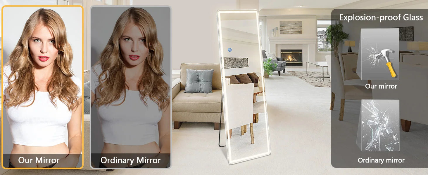 Full-Length LED Wall Mirror