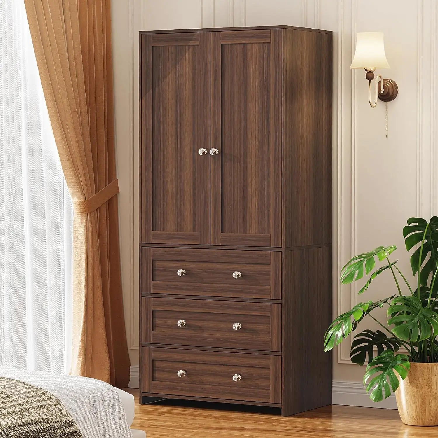 Wardrobe Armoire with Mirror