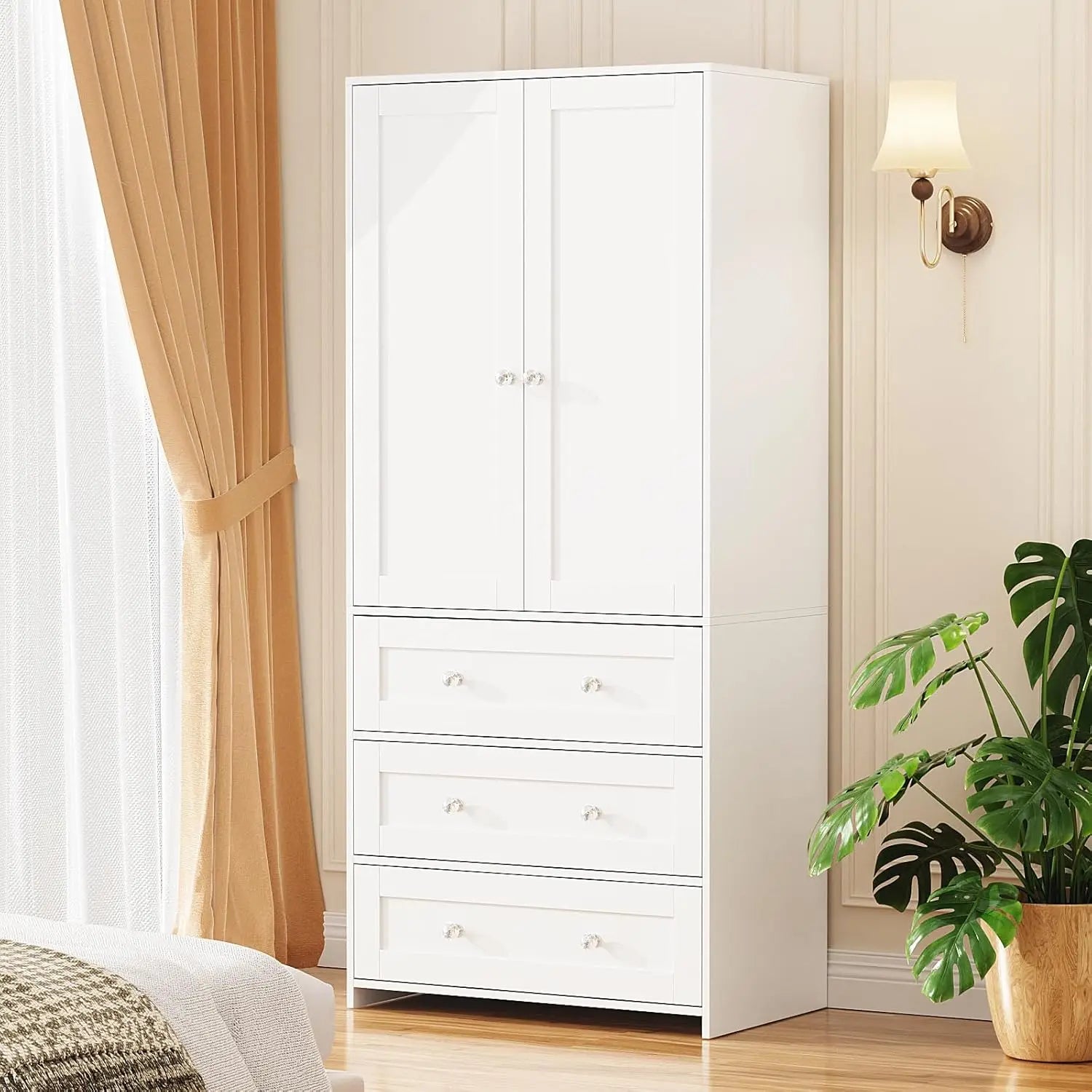 Wardrobe Armoire with Mirror
