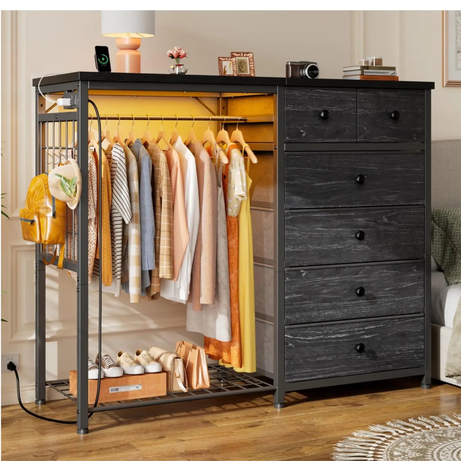 Wood Dresser with Storage Drawers