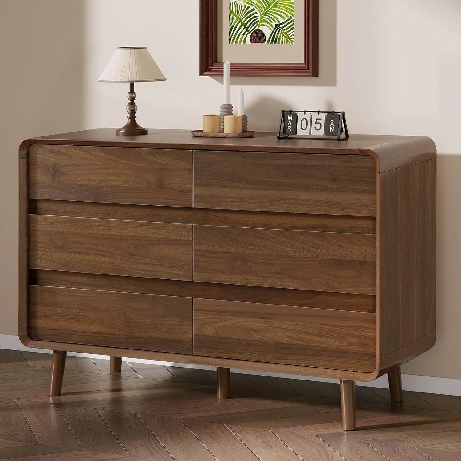 Wood Dresser with Storage Drawers
