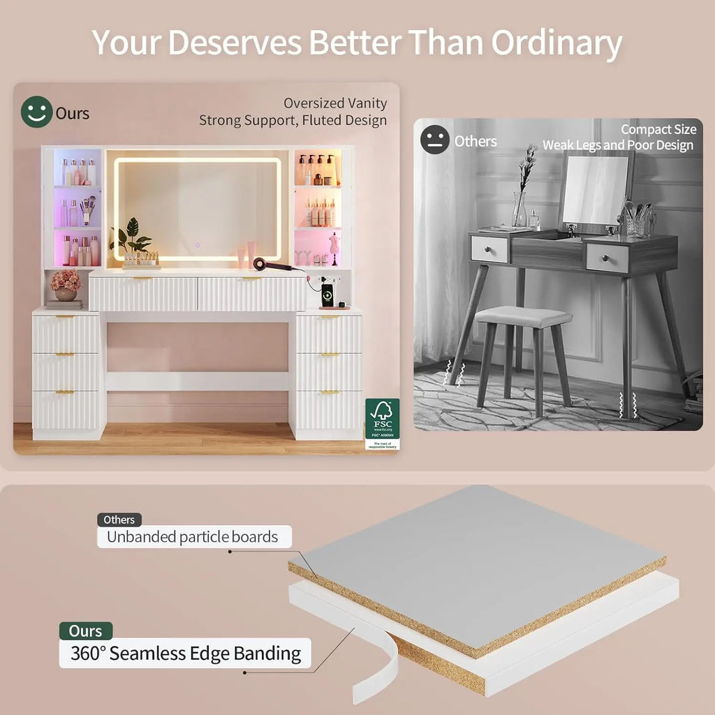 Makeup Vanity Desk with Lighted Mirror
