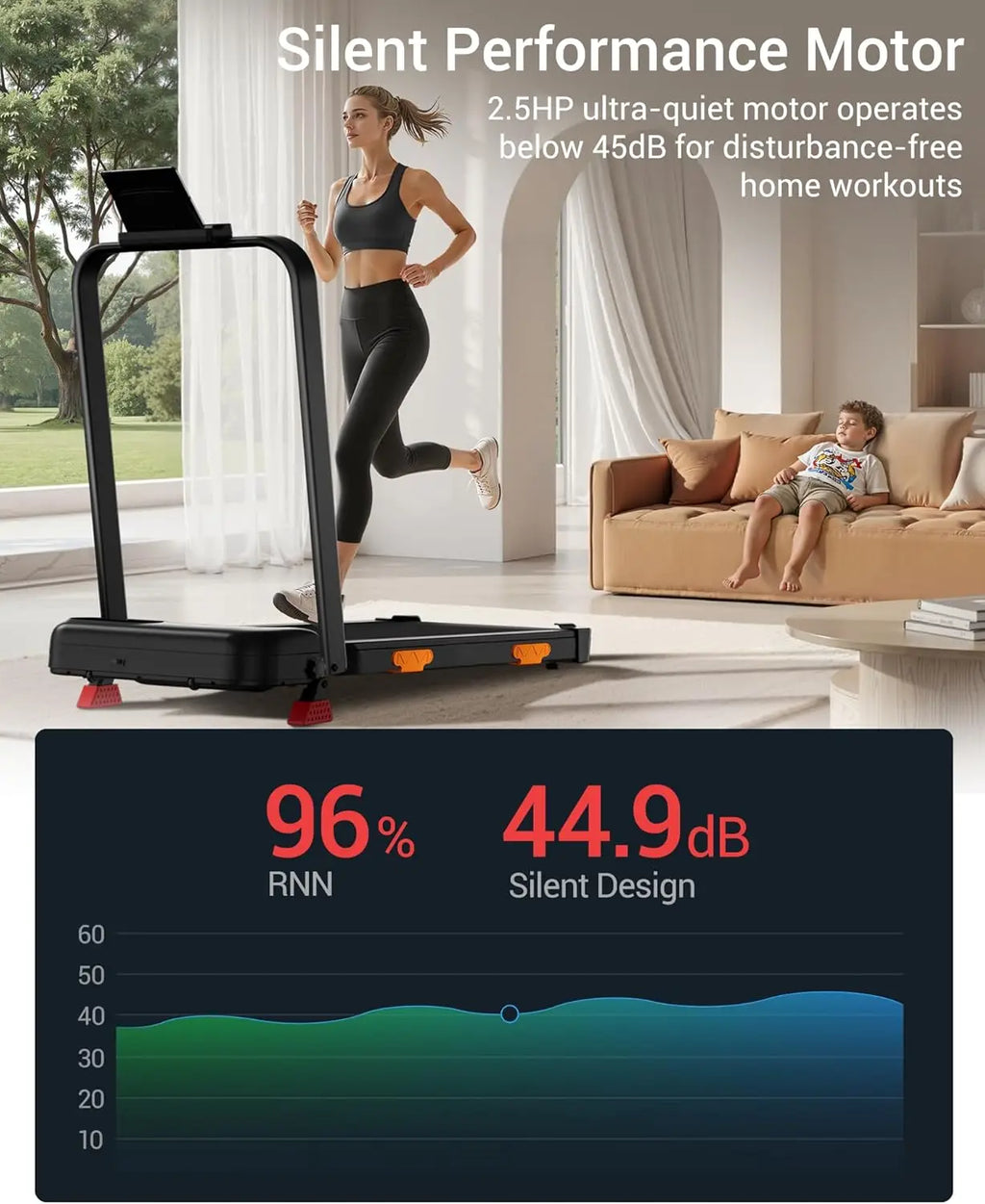 Foldable Under-Desk Walking Treadmill