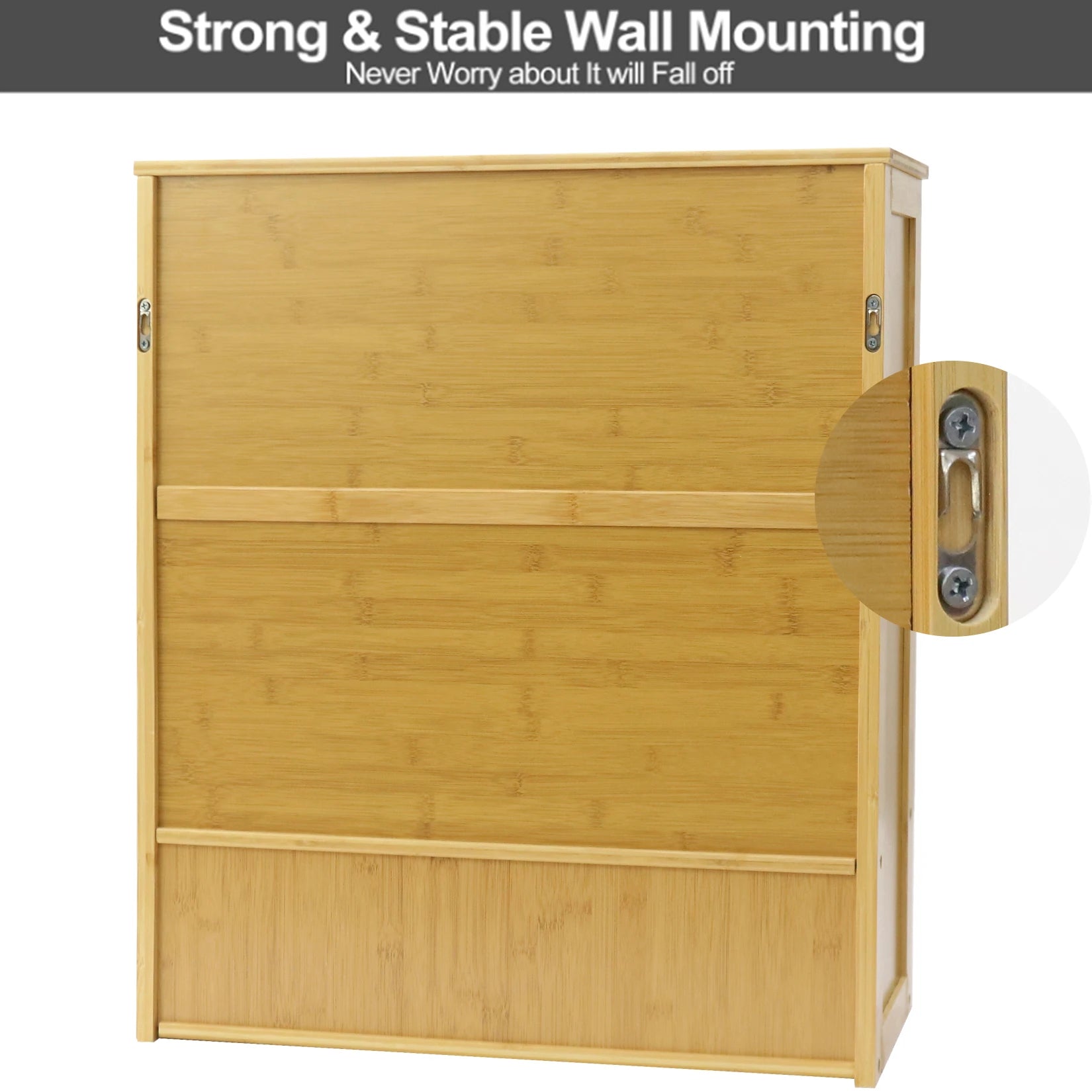 Wall-Mounted Bamboo Bathroom Cabinet