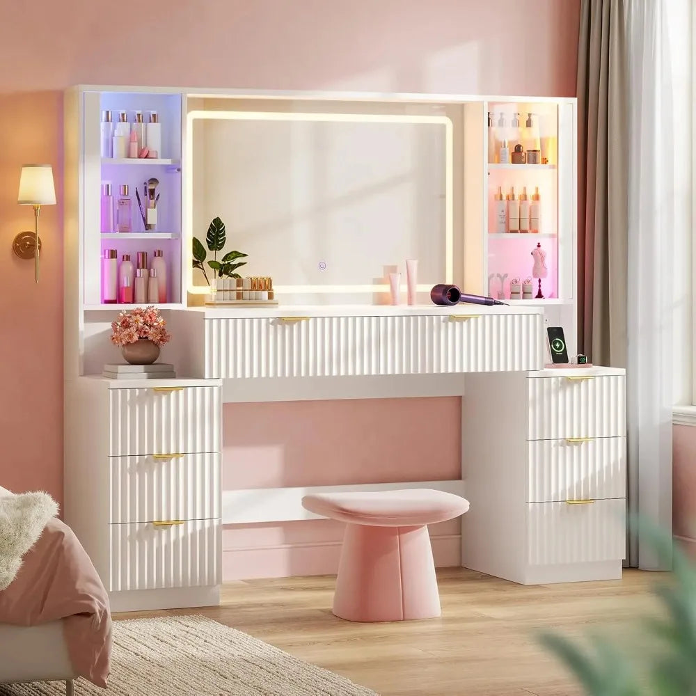 Makeup Vanity Desk with Lighted Mirror
