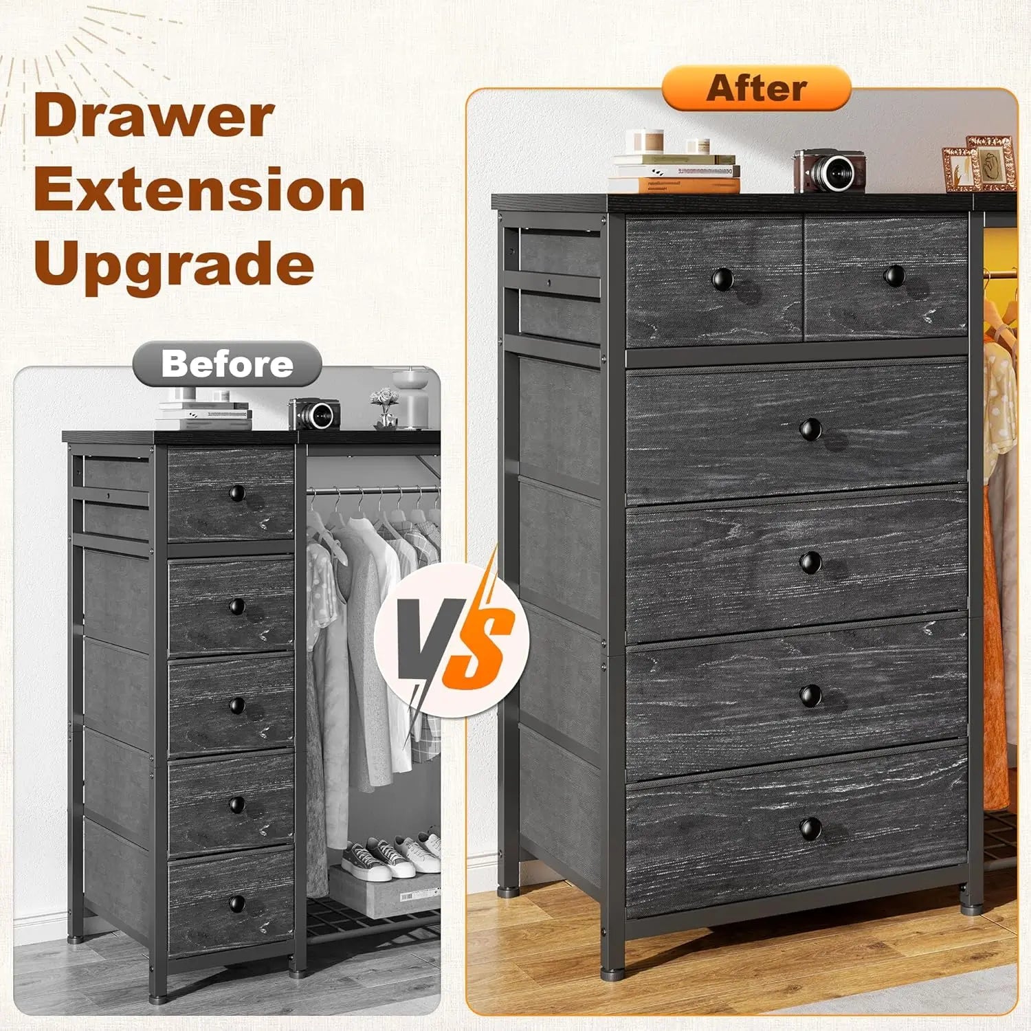 Wood Dresser with Storage Drawers