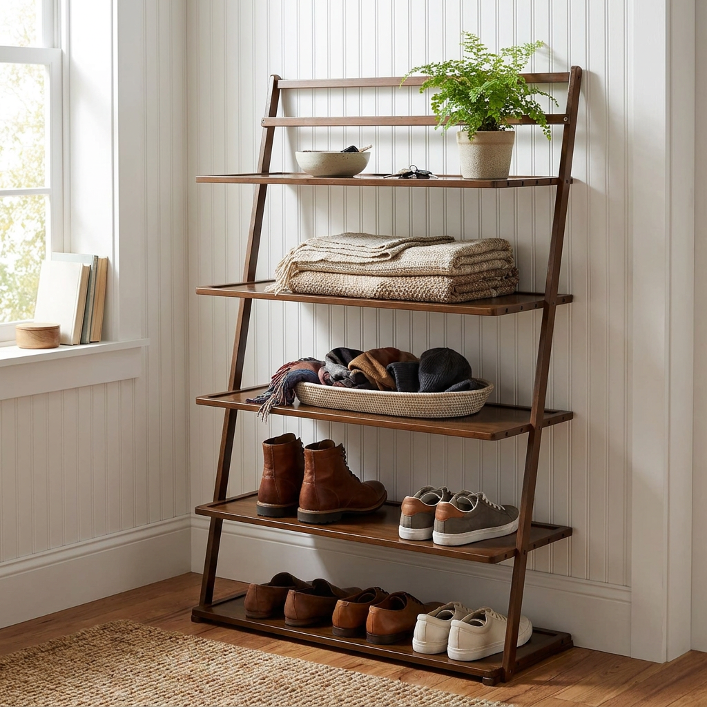 Good Quality Multilaye Wooden Shoe Rack Organizer Space Saving Fashion Black Shoe Shelf