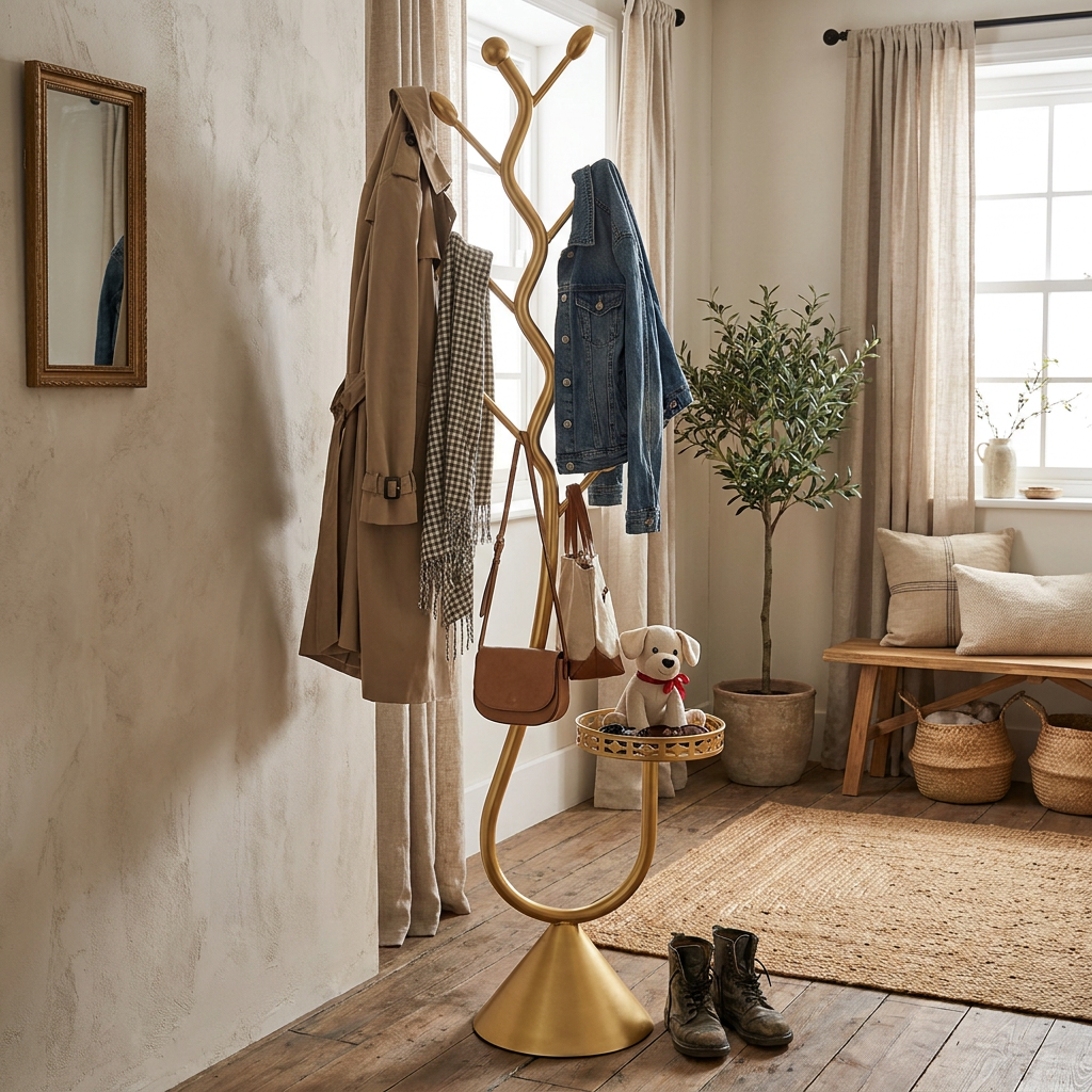 Domestic Floor Hanger Home Bedroom Standing Iron Coat Rack