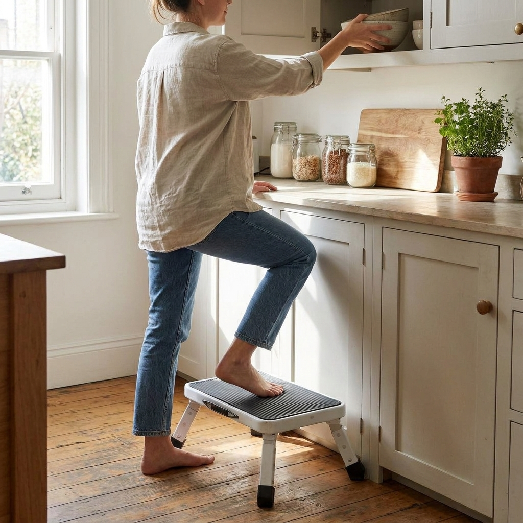 VEVOR Step Stool 1 Step 330lbs Capacity Adjustable Height