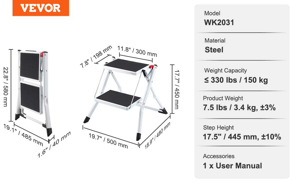 Adjustable Non-Slip Step Stool